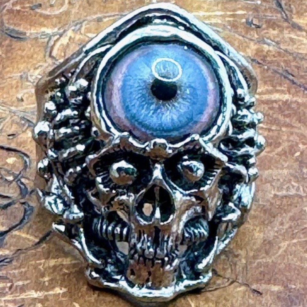 Axel Stocks Prosthetic Cat Eye Ring Signed Sz - US 10, UK T 1/2 - U